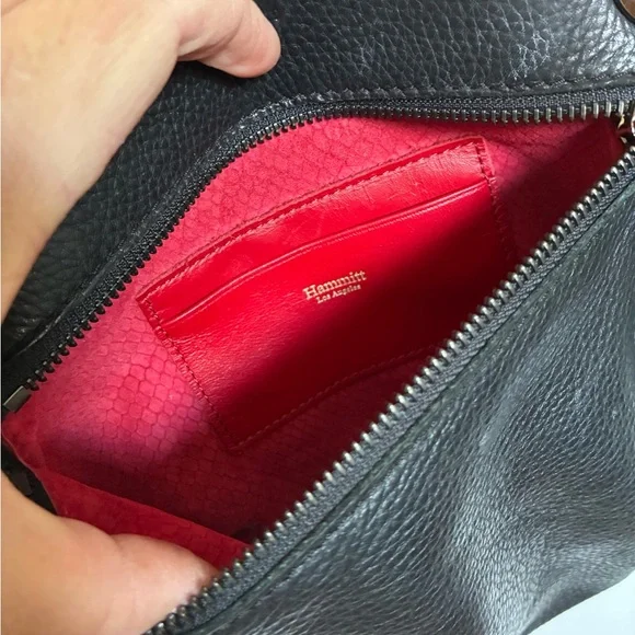 Hammitt Tony Medium Crossbody Studded Leather Bag in Black/Gunmetal - Picture 8 of 10